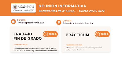Reunión Informativa para Estudiantes 4º curso 2026-2027: Practicum y TFG